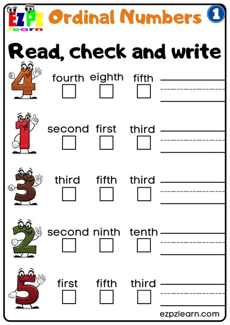 ordinal numbers worksheet|145 Numbers: Ordinal numbers English ESL worksheets pdf .